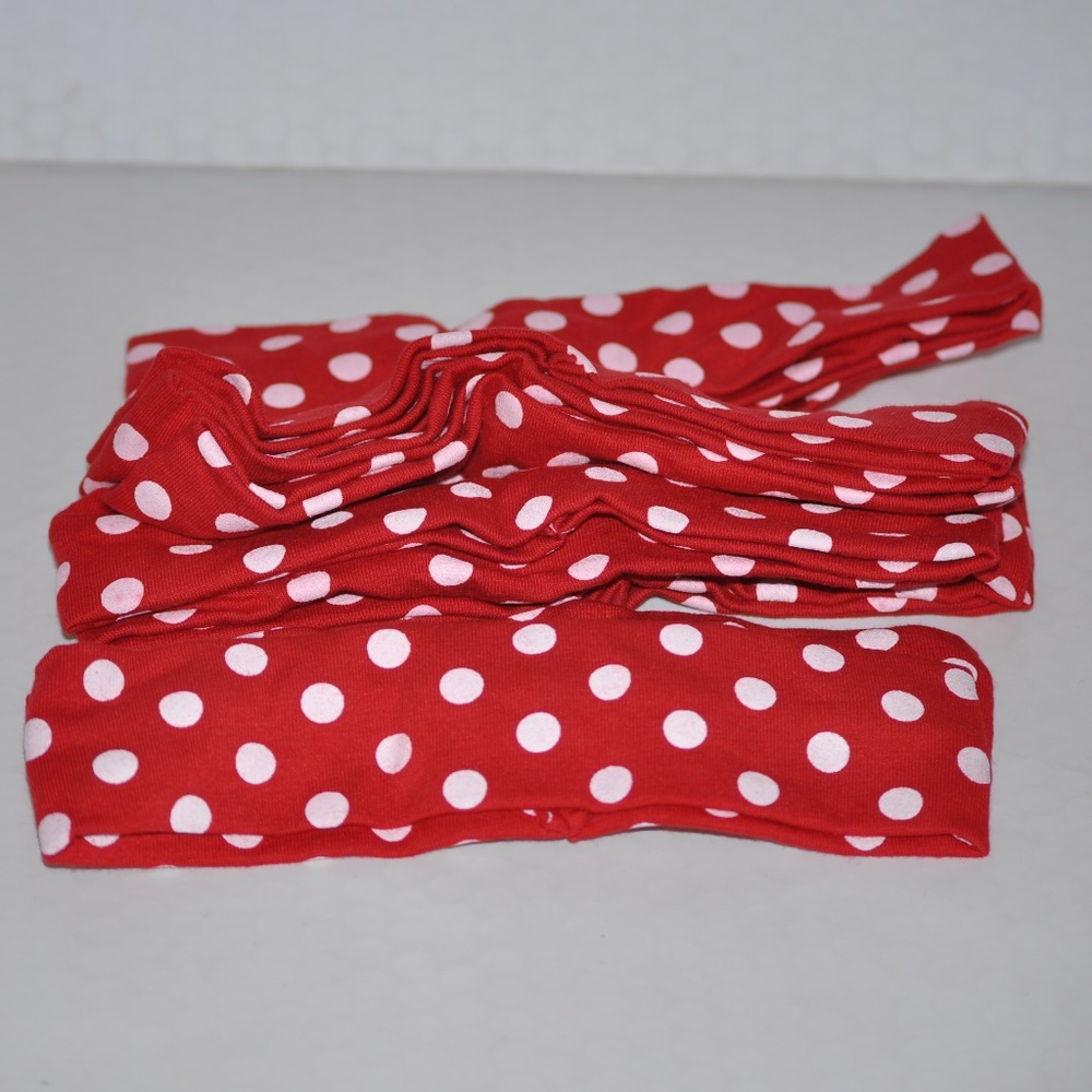 Red with White Polka Dots Stretchy Headband 10 NWT
